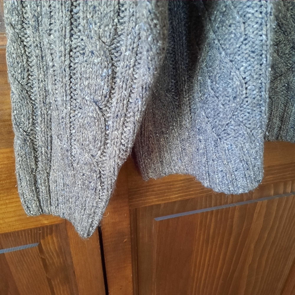 St. John's Bay Marled Brown Silk Blend Cable Knit Crewneck Sweater Size XL - Picture 6 of 8